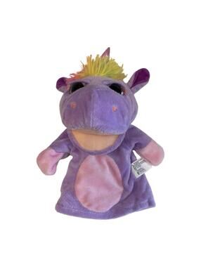 Kelly Toy Purple Unicorn Hand Puppet Plush 10"